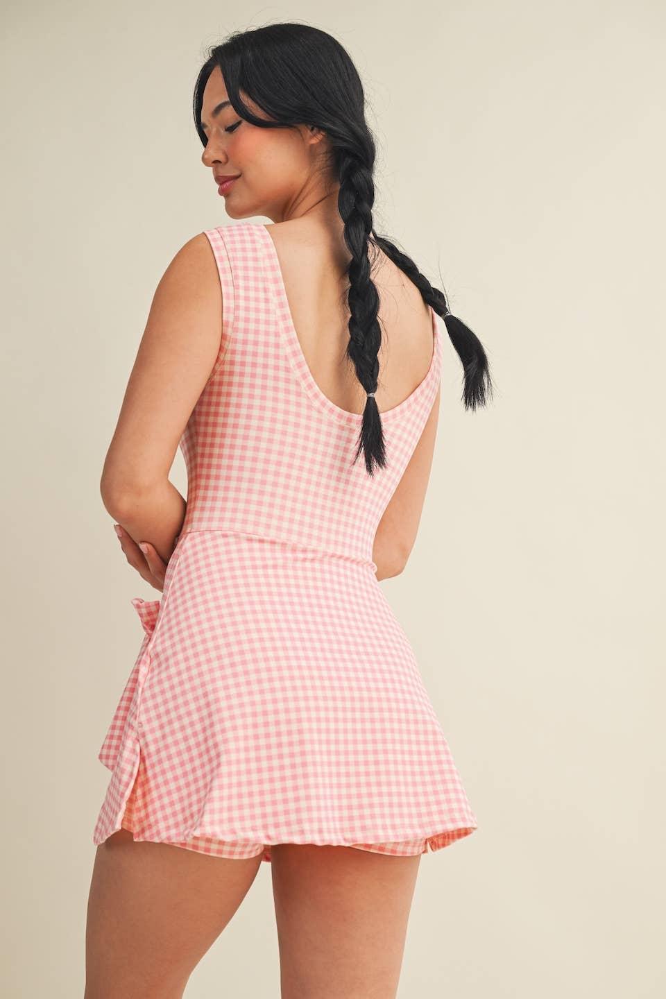 Just Peachy Gingham Active Dress