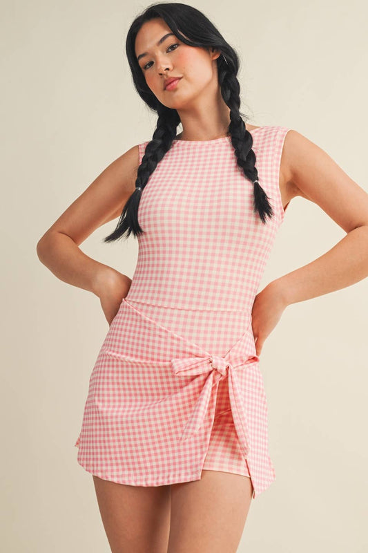 Just Peachy Gingham Active Dress