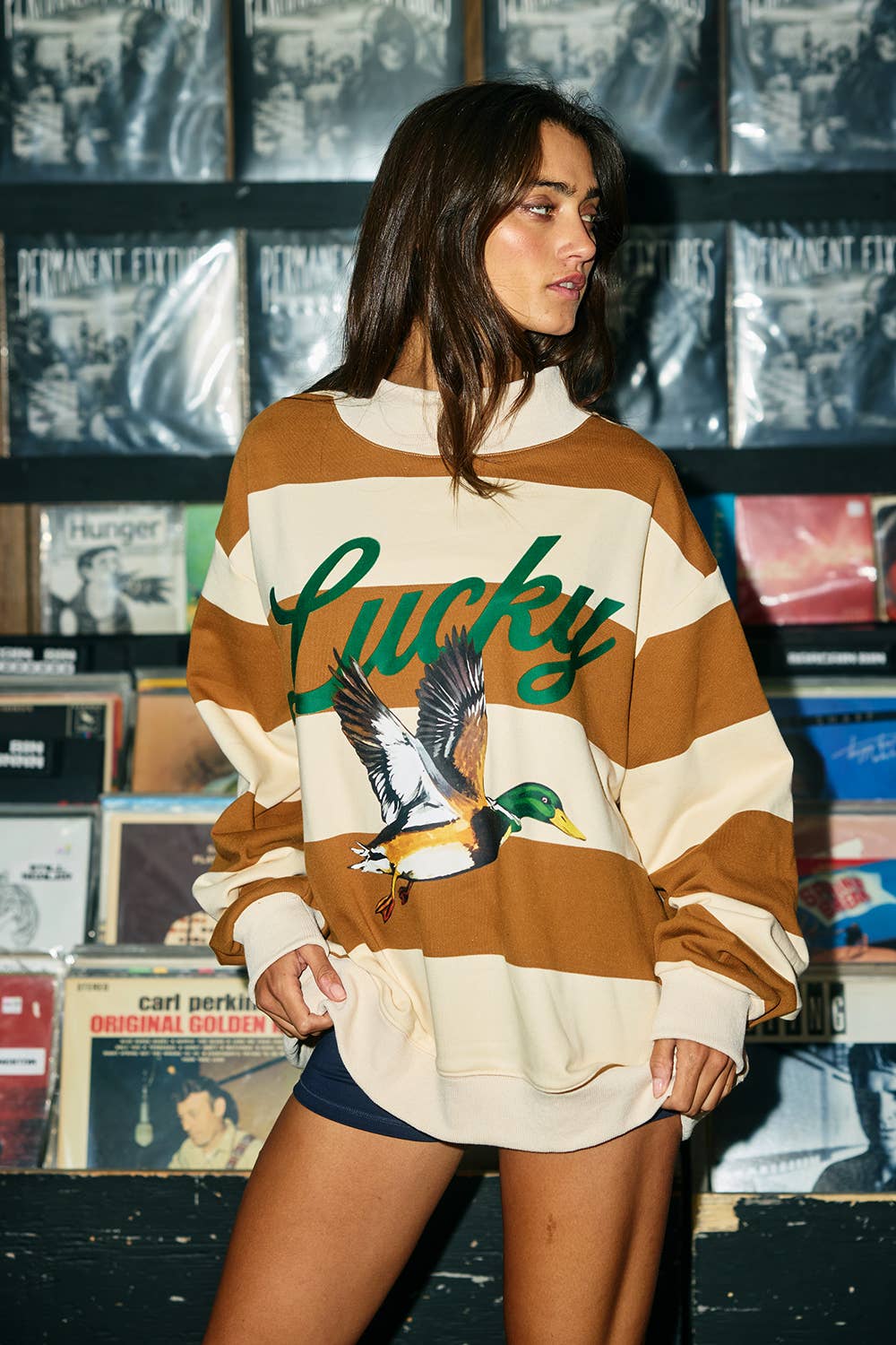 Lucky Duck Mock-Neck Sweatshirt -PRE-ORDER