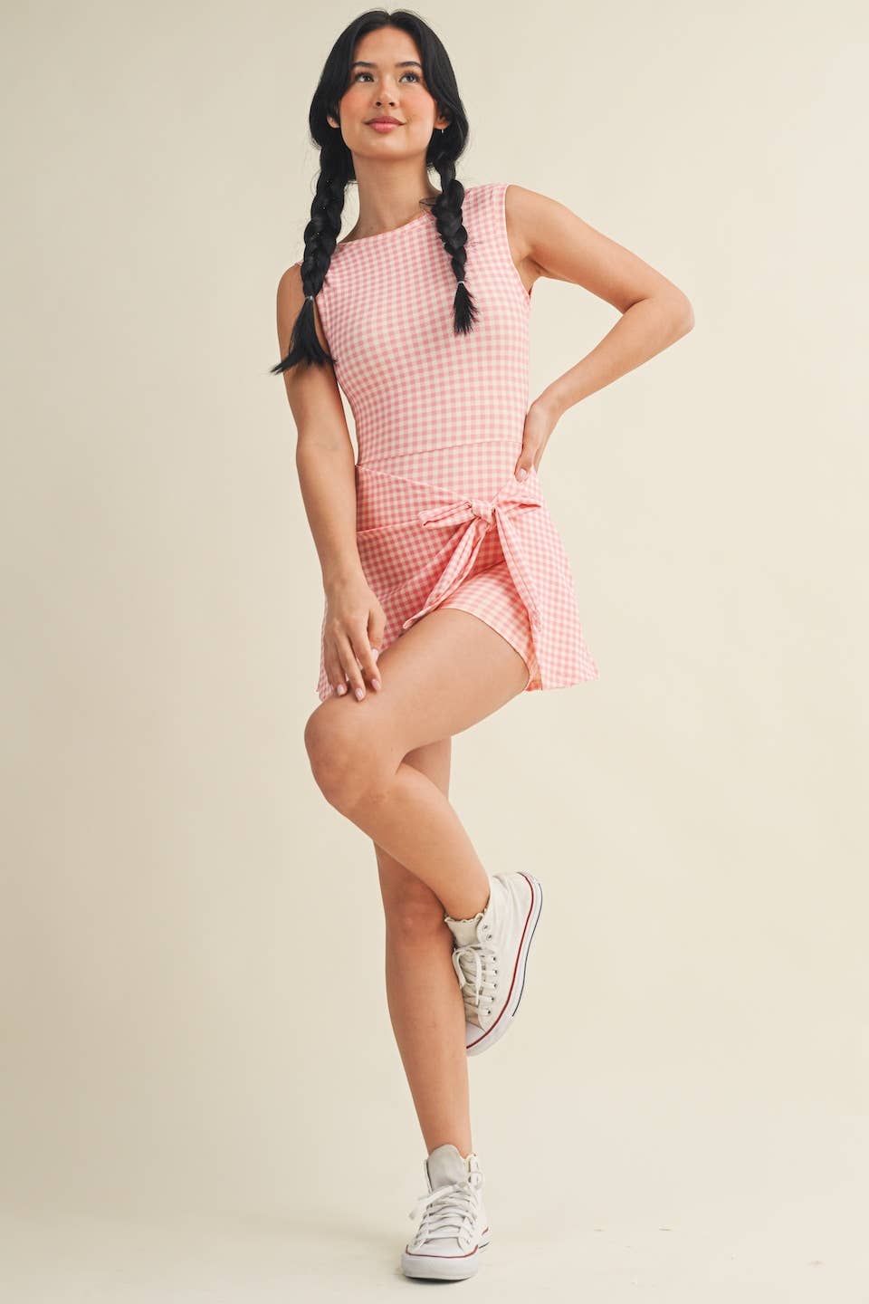 Just Peachy Gingham Active Dress